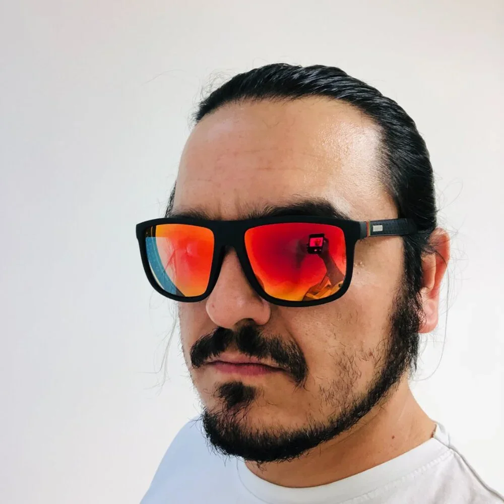 Polarized Sports Men Sunglasses Red Mirror‎ Lens Wrap Around Shield Lentes Gafas
